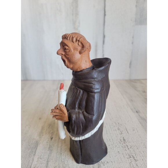 Vintage ceramic monk caroling candle religious Xmas figure - Picture 5 of 10